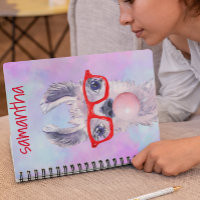 Llama Watercolor Cute Bubble Gum Personalised
