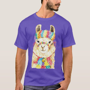 Llama watercolor painting print T-Shirt