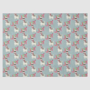 Llama wearing a Santa Hat and Sunglasses Joy Tissue Paper