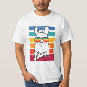 Llama Wearing Sunglasses With Colourful Strips  T-Shirt