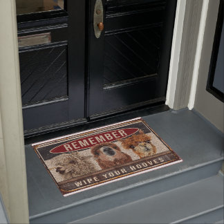 LLama Wipe Your Hooves Retro Doormat
