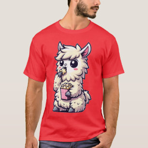 Llama with Popcorn Cinema Carnival vintage T-Shirt