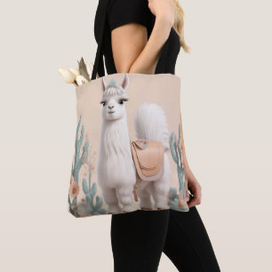 Llama with Saddle in the Desert Tote Bag