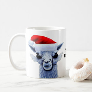 Llama With Santa Hat Coffee Mug