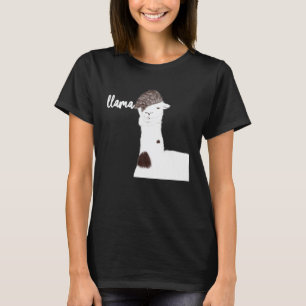 Llama With Wild Hair Design T-Shirt