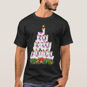 Llama Xmas Lights Santa Llama Christmas Tree T-Shirt