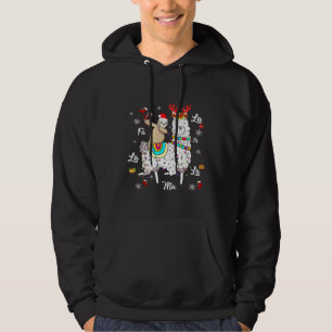 Llama Xmas Santa Sloth Riding Llama Reindeer Chris Hoodie