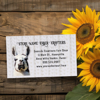 Llama Yarn Shop Fiber Seller Business Card