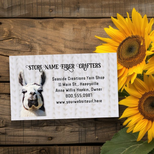 Llama Yarn Shop Fiber Seller Business Card (Creator Uploaded)
