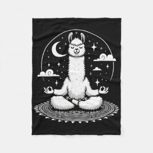 Llama Yoga Lamaste Namaste Meditation Fleece Blanket