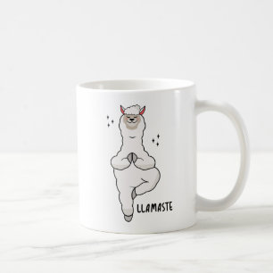 Llama Yoga Pose With Llamaste Coffee Mug