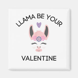 Llama Your Valentine Lover Valentine's Day Heart A Magnet