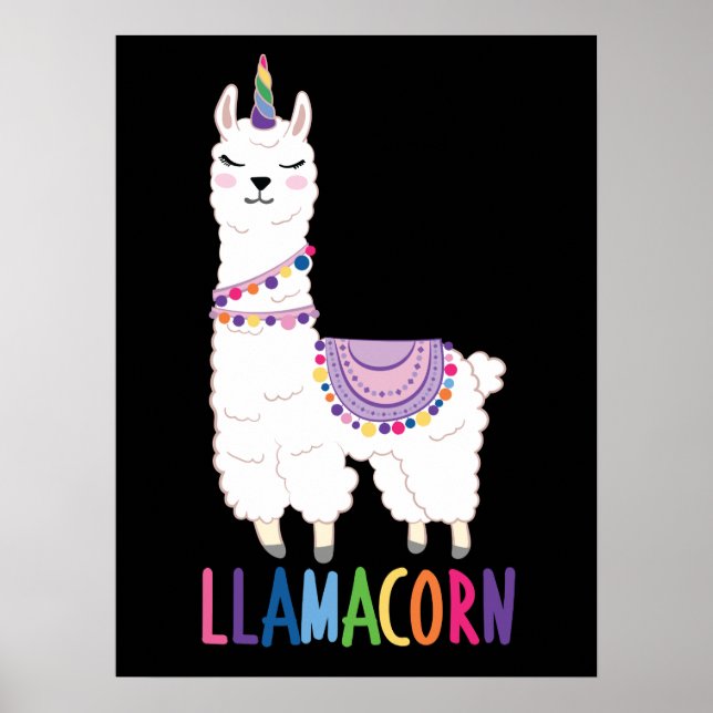 Llamacorn - Funny Unicorn Llama Poster (Front)