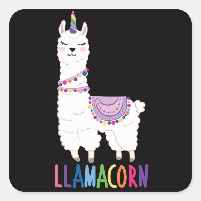 Llamacorn - Funny Unicorn Llama Square Sticker (Front)