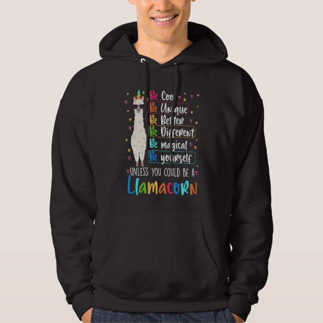 Llamacorn Graphic For Teachers And Students Hoodie (Front)