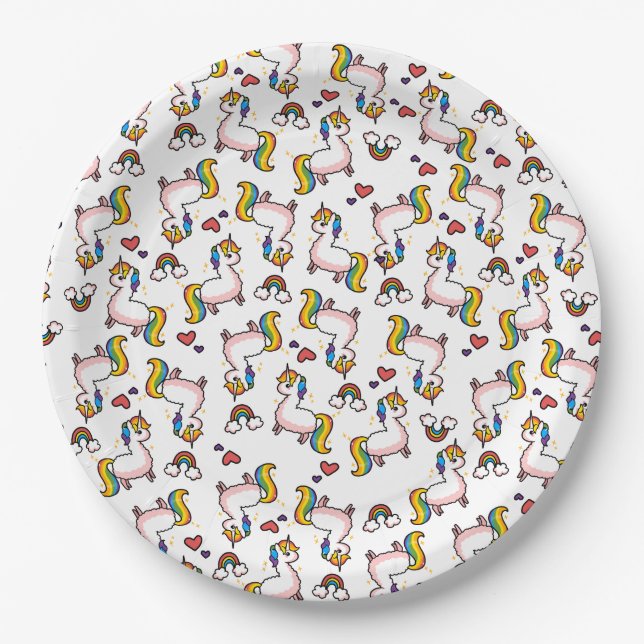 Llamacorn Madness Paper Plate (Front)