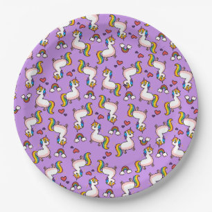 Llamacorn Madness Paper Plate