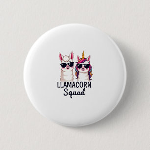 Llamacorn Squad Funny Unicorn Llama Squad Christma 6 Cm Round Badge