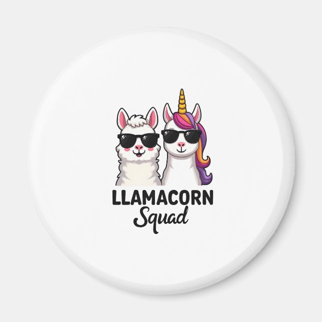 Llamacorn Squad Funny Unicorn Llama Squad Christma Magnet (Front)