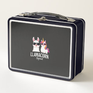 Llamacorn Squad Funny Unicorn Llama Squad Christma Metal Lunch Box