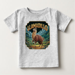 Llamadillo Illustration – Llama Armadillo Funny Baby T-Shirt