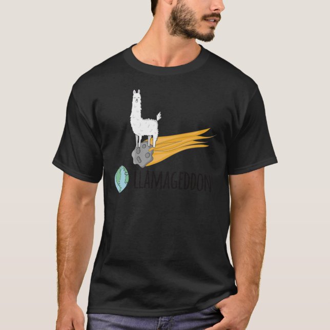 Llamageddon Funny Llama Armageddon Pun T Shirt Ess (Front)