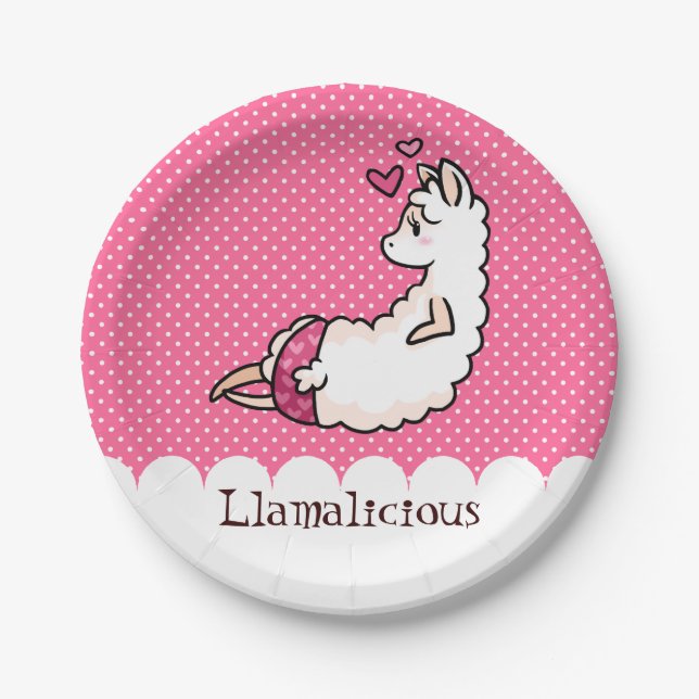 Llamalicious Paper Plate (Front)
