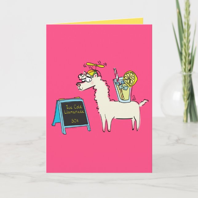 Llamanade Llama Lemonade Funny Greeting Card (Front)
