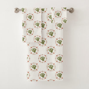 Llamarama Collection   Cactus Circle Bath Towel Set