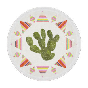 Llamarama Collection Cactus Circle Cutting Board