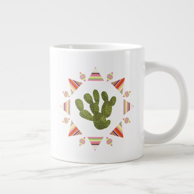 Llamarama Collection | Cactus Circle Large Coffee Mug (Right)