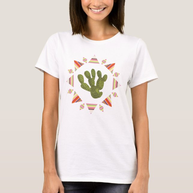 Llamarama Collection | Cactus Circle T-Shirt (Front)