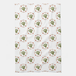 Llamarama Collection   Cactus Circle Tea Towel