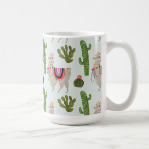 Llamarama Collection   Cactus & Llama Pattern Coffee Mug