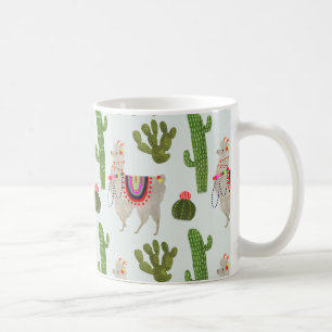 Llamarama Collection   Cactus & Llama Pattern Coffee Mug