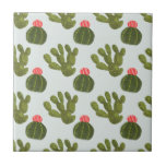 Llamarama Collection | Cute Cactus Pattern Ceramic Tile<br><div class="desc">Enjoy this fresh creative cute cactus pattern on a product or wallart piece to enhance and add to the world around you. Artist: Victoria Borges</div>