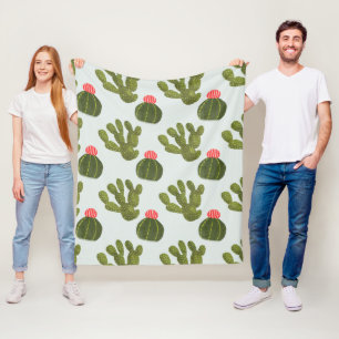 Llamarama Collection   Cute Cactus Pattern Fleece Blanket