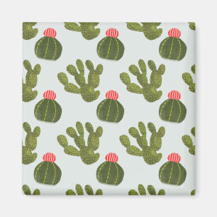 Llamarama Collection Cute Cactus Pattern Magnet