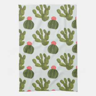 Llamarama Collection   Cute Cactus Pattern Tea Towel