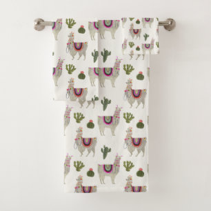 Llamarama Collection   Cute Lllamas Bath Towel Set