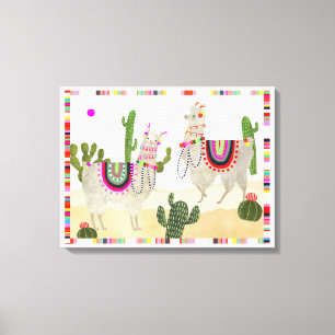 Llamarama Collection Cute Lllamas Canvas Print