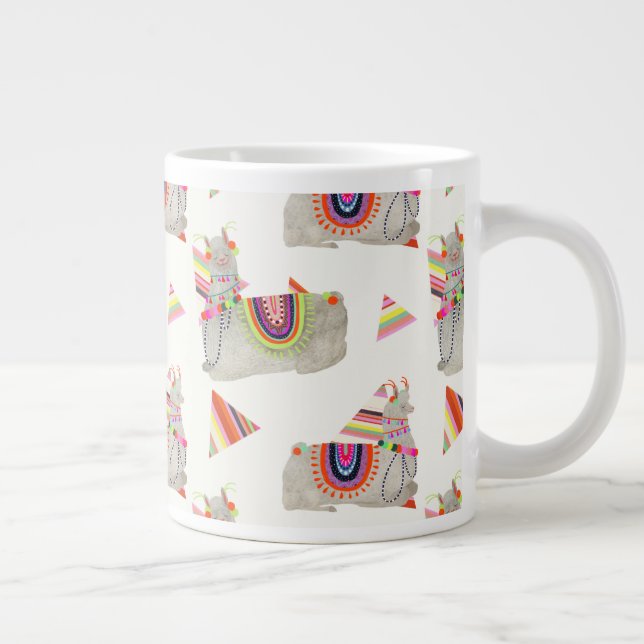 Llamarama Collection Pattern II Large Coffee Mug (Right)