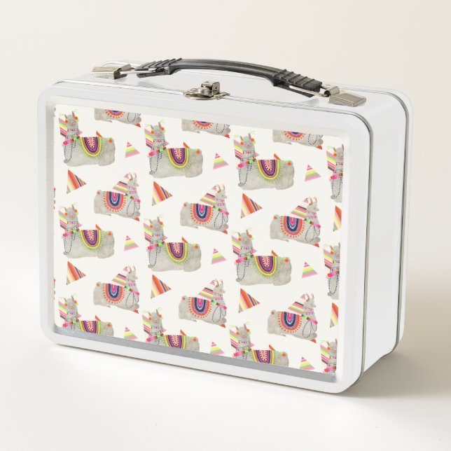 Llamarama Collection Pattern II Metal Lunch Box (Front)
