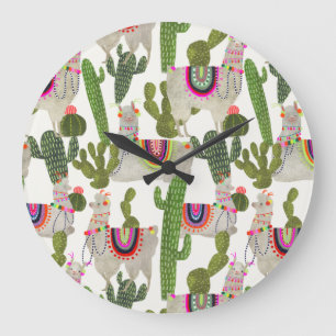 Llamarama Collection Pattern Large Clock