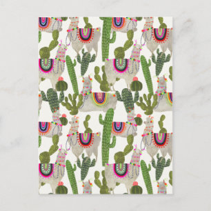 Llamarama Collection Pattern Postcard