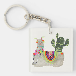 Llamarama Collection   Smiling Llamas Key Ring