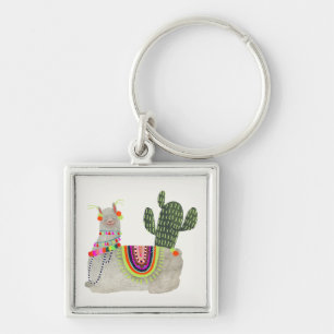 Llamarama Collection   Smiling Llamas Key Ring