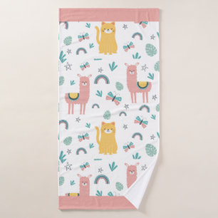 Llamas Alapaca Animal Boho Cute Bath Towel
