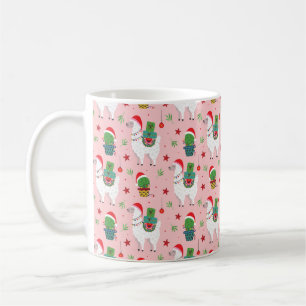 Llamas and Cacti Christmas Pattern Coffee Mug