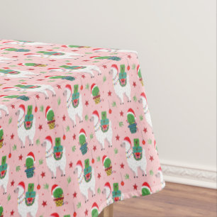 Llamas and Cacti Christmas Pattern Tablecloth
